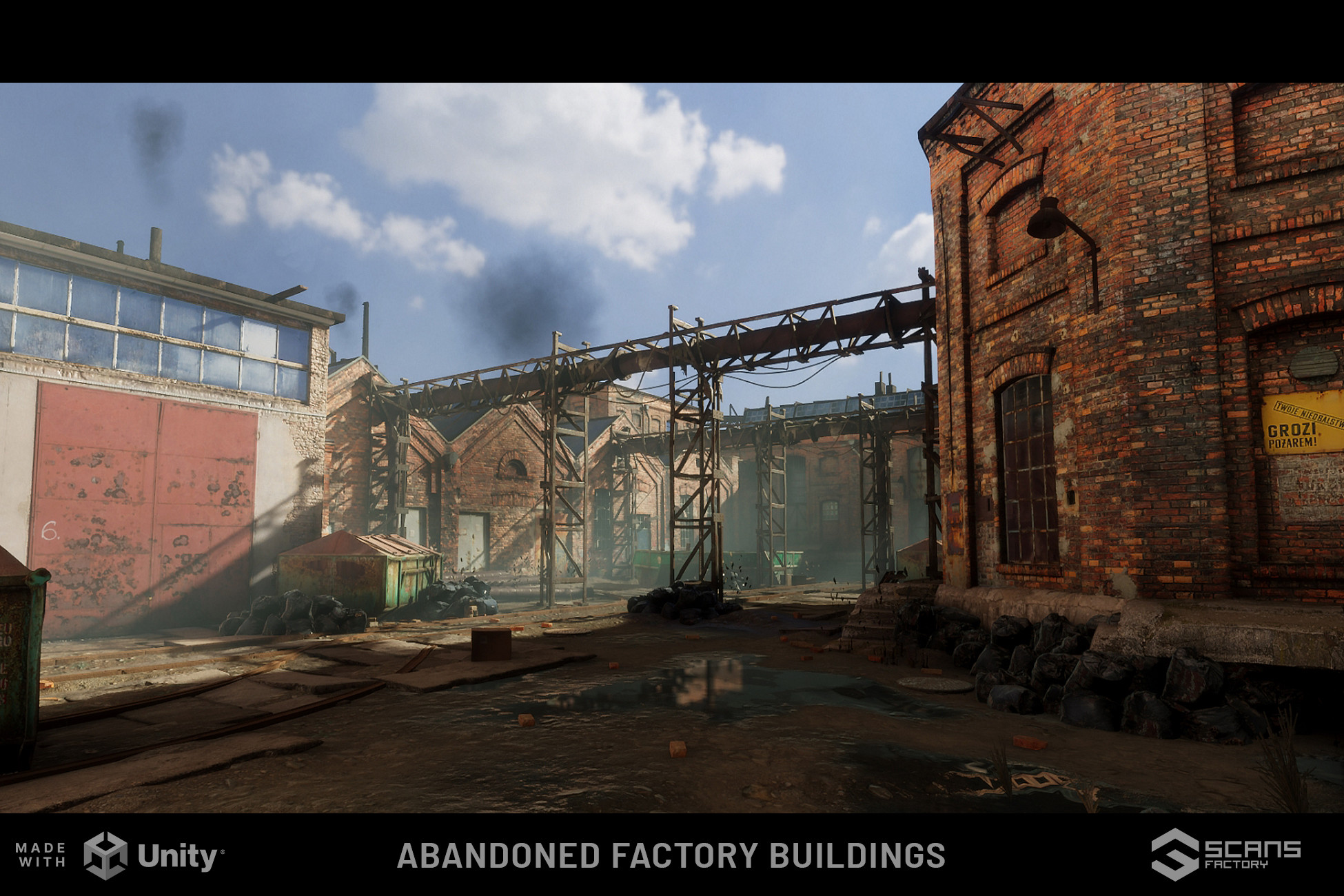 Abandoned Factory Buildings - Day/Night Scene