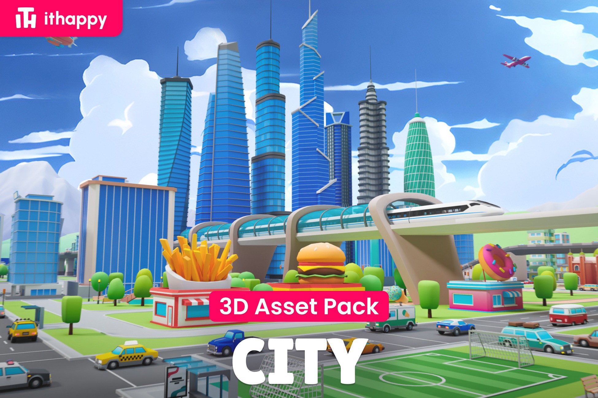 City - Low Poly 3D Models Pack