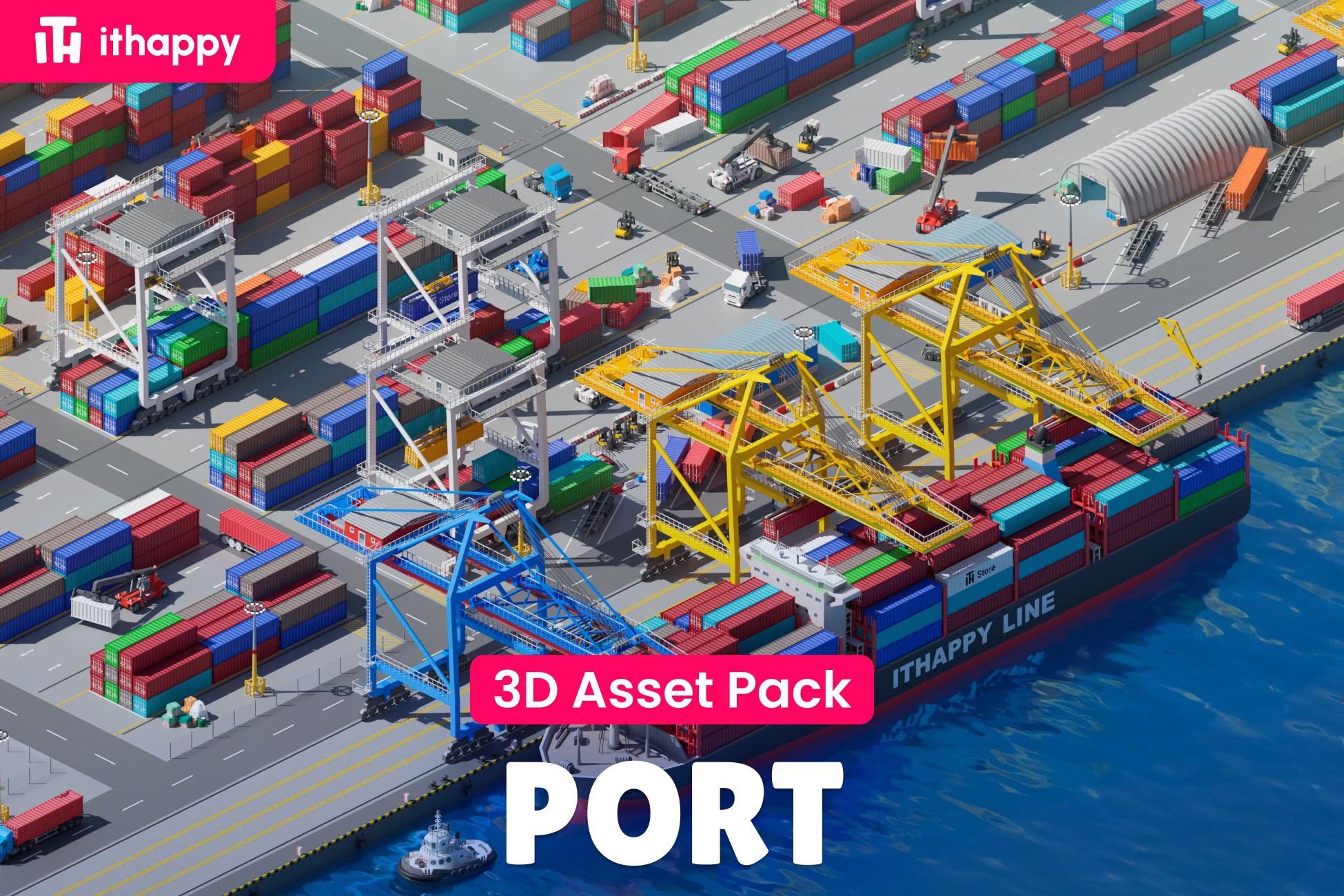 Port - Low Poly 3D Models Pack