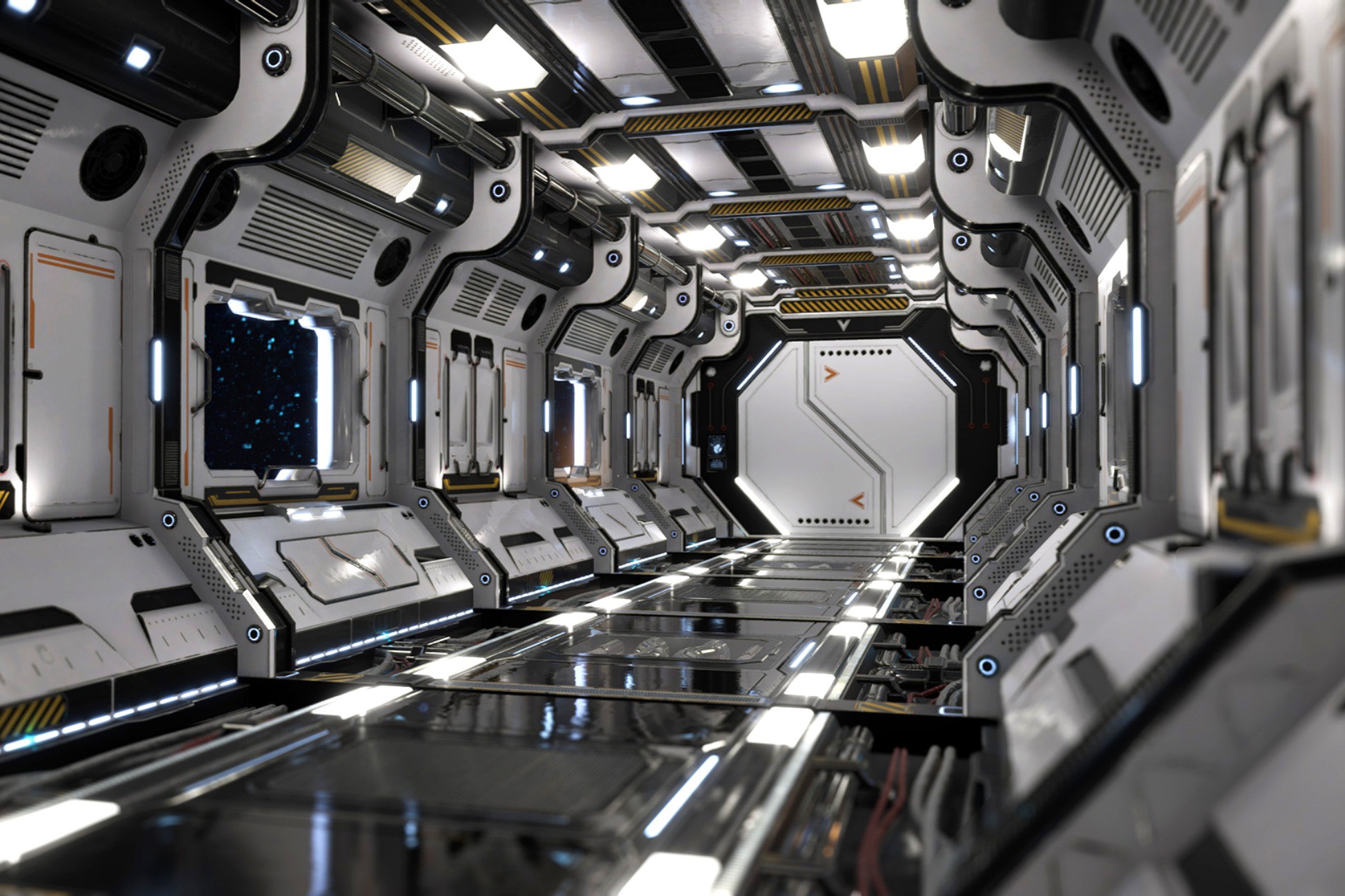 Scifi Modular Interior Space Station