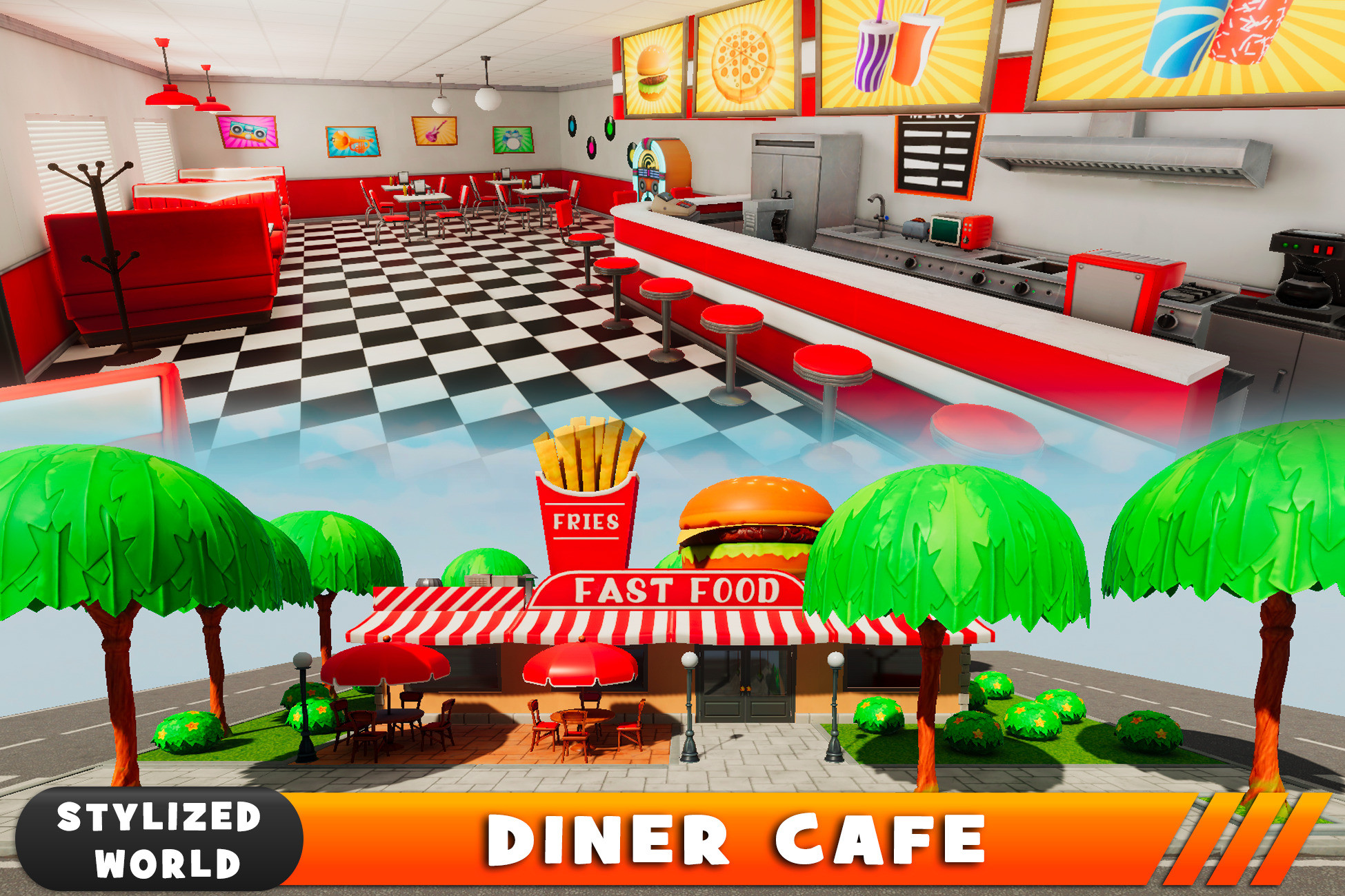 Stylized Diner Cafe